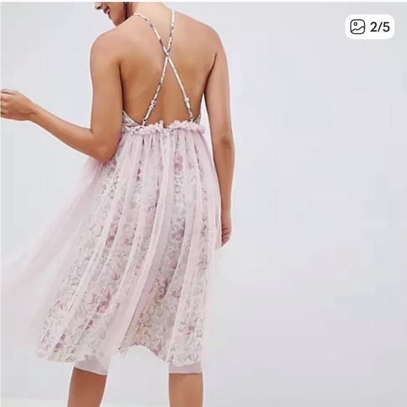 ASOS tulle midi dress in floral print - Picture 11 of 13